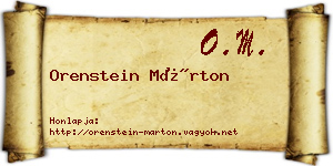 Orenstein Márton névjegykártya