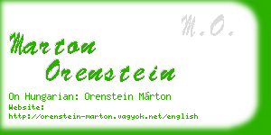 marton orenstein business card