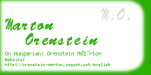 marton orenstein business card